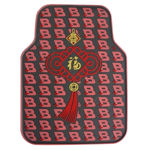 Nation Chinese Knot Universal Automotive Carpet Car Floor Mats Rubber 5pcs Sets - Pink